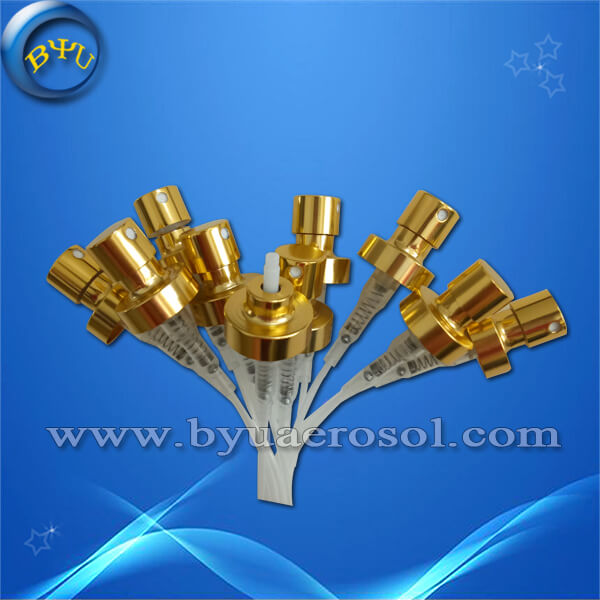 20mm Gold Electroplated Aluminum Perfume Pump, Cosmetic Perfume Spray Pump, Press Aerosol Spray Nozzle Pump Head