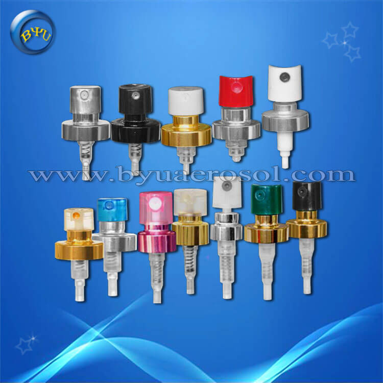 BYU factory sale Aluminum Fine Mist Sprayers Cosmetic Spray Perfume Pump For Plastic Bottle