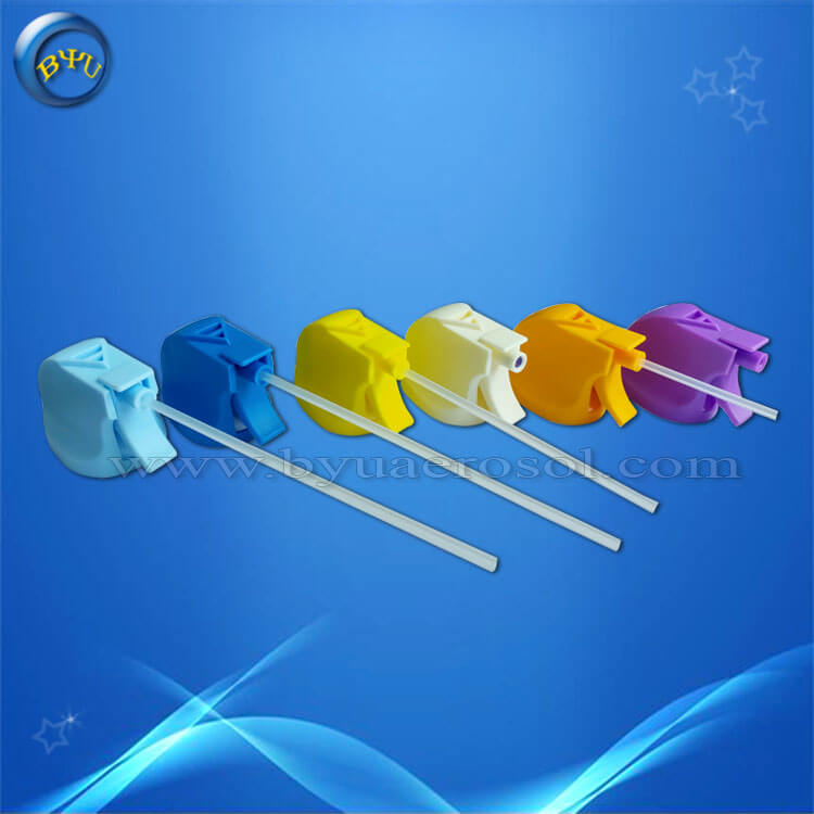 Full Color Range Aerosol Trigger Head, Aerosol Fittings for Industrial Degreaser & Fire Foam