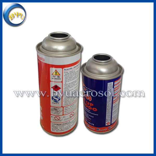 BYU Manufacture 65mm empty Gas stove aerosol can, aerosol butane gas stove valve cans